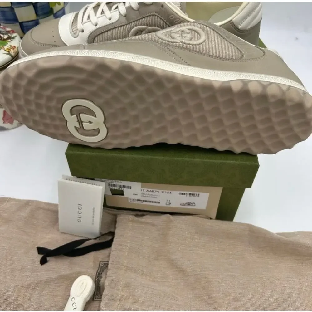 Men's Gucci Mac 80 low top leather sneakers size 11 fits 11.5 US made in Italy